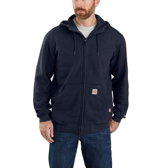 New NWT $174 M Tall MT Carhartt Full Zip Hoodie Flame Resistant Force Navy Blue